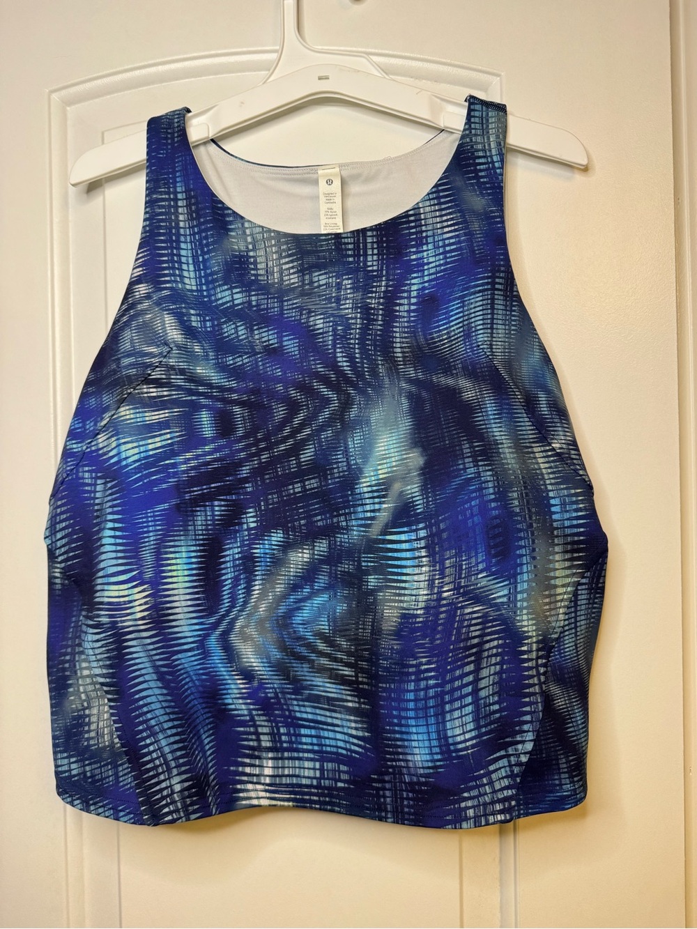lululemon athletica Blue Abstract Print Tank Top